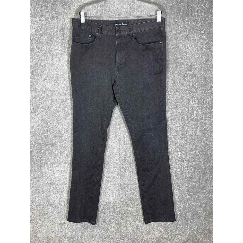 Kenneth Cole Oritt Straight Leg Jeans Mens Size 34x34 Charcoal Gray Stretch